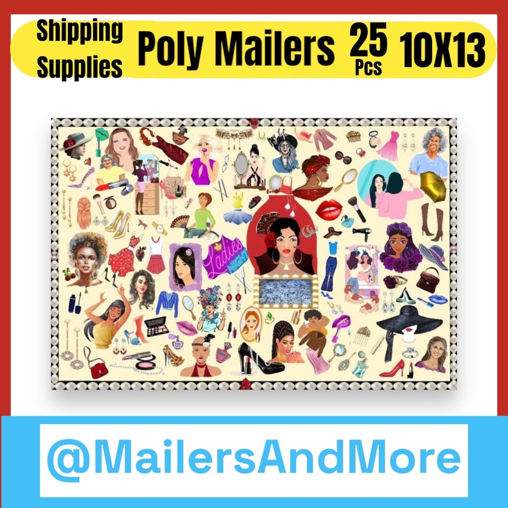 25 10X13 Poly Mailers Fashion Makeup Girls Ladies Night Flat PRICE IS FIRM - Picture 5 of 15